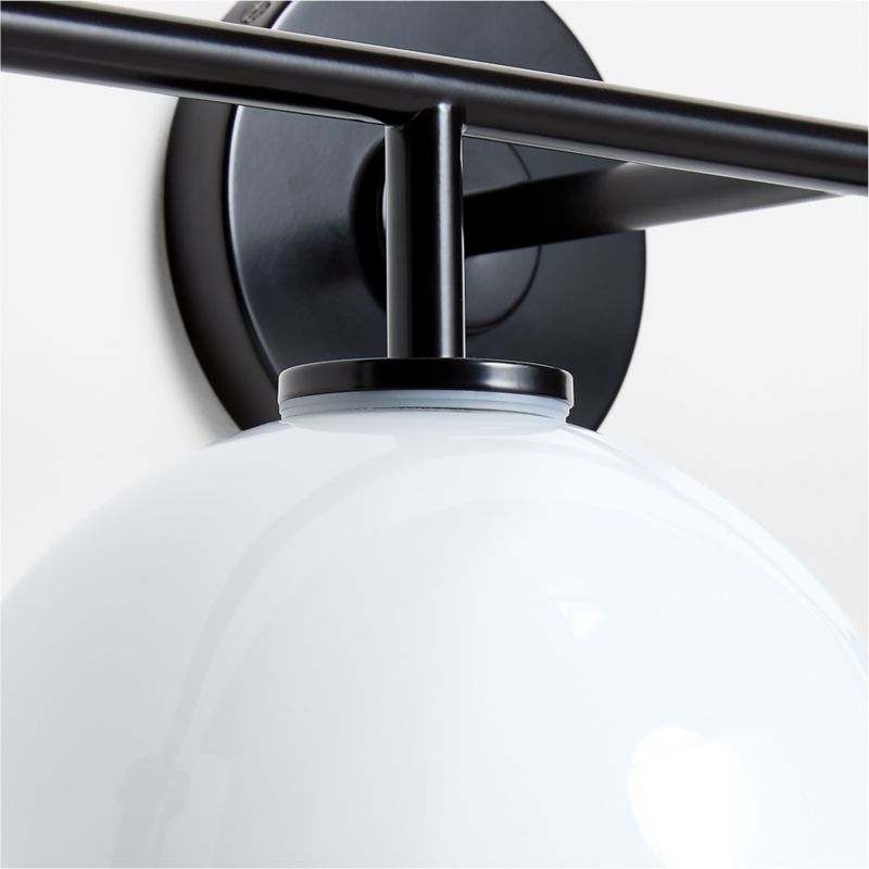 Arren Black 4-Light Wall Sconce Light with Milk Glass Round Shade - image 5 of 6