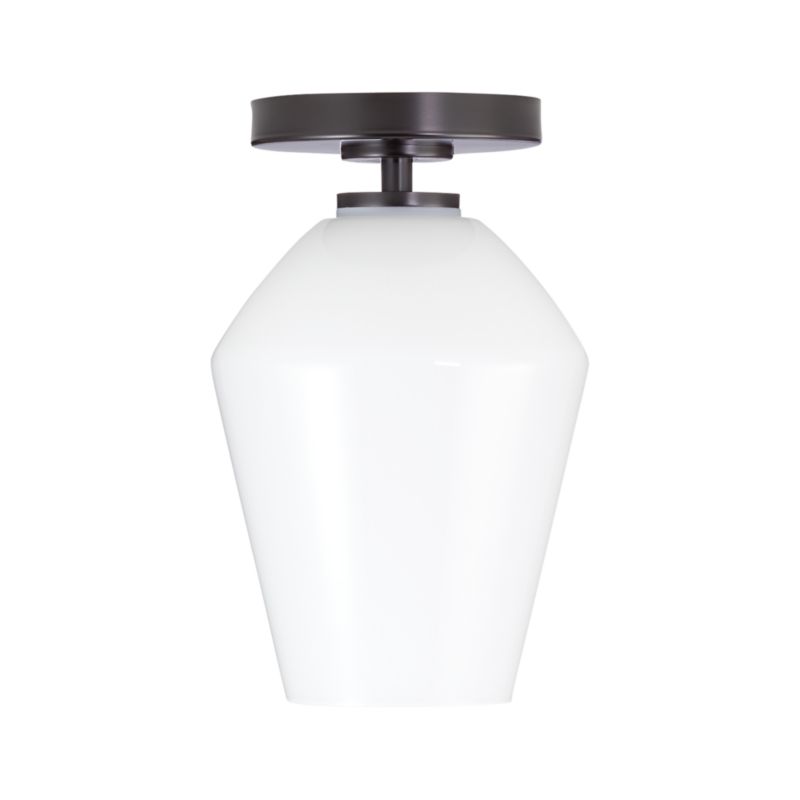 Arren Black Flush Mount Light with Milk Angled Shade - image 3 of 4