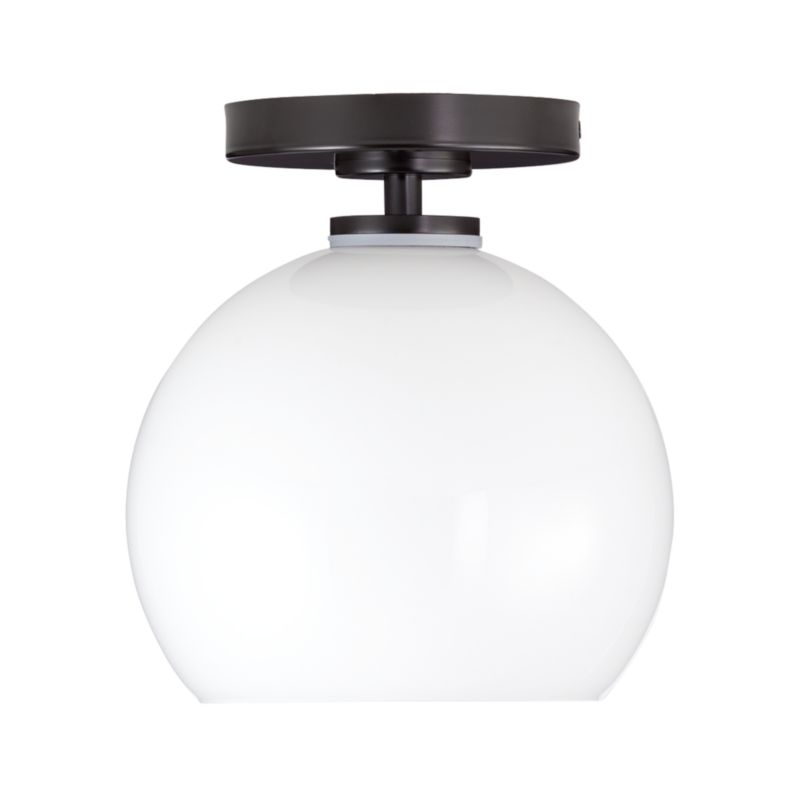 Arren Black Flush Mount Light with Milk Round Shade - image 2 of 3