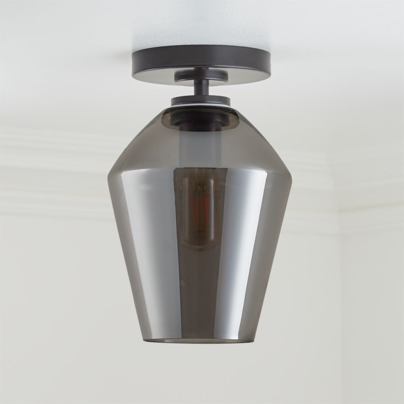 Arren Black Flush Mount Light with Silver Angled Shade - image 1 of 3