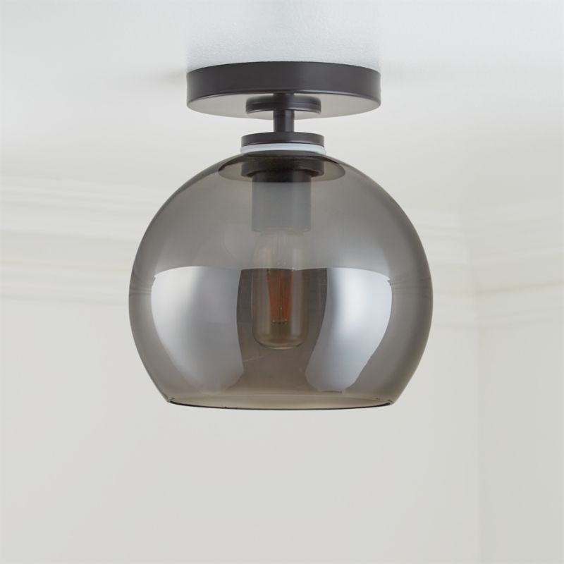 Arren Black Flush Mount Light with Silver Round Shade - image 1 of 3