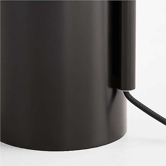 Arren Black Floor Lamp with Clear Angled Shade