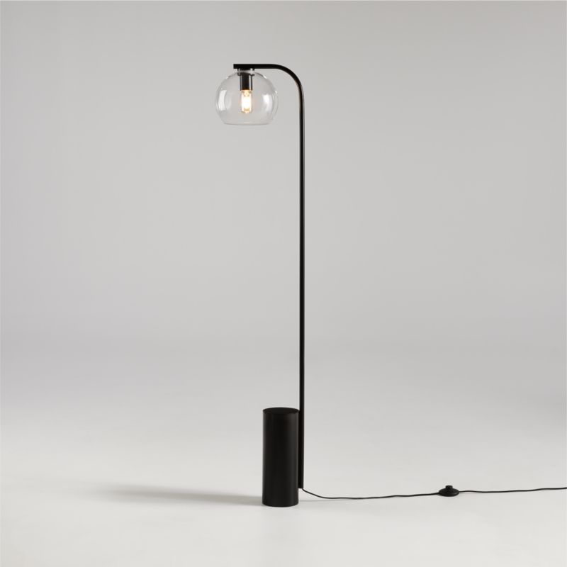 Arren Black Floor Lamp with Clear Round Shade - image 4 of 5