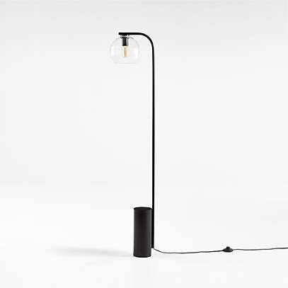 Arren Black Corner Floor Lamp With, Black Floor Lamp With Shade