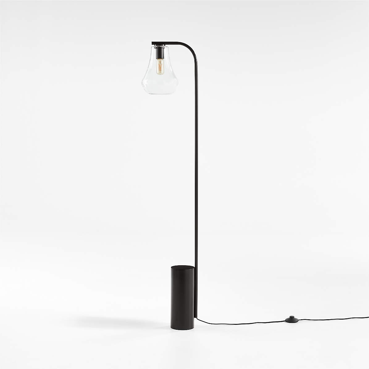 Arren Black Floor Lamp With Clear, Floor Lamp Multi Color Shades