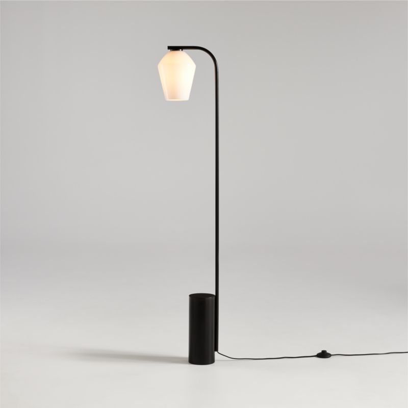 Arren Black Floor Lamp with Milk Angled Shade - image 4 of 5