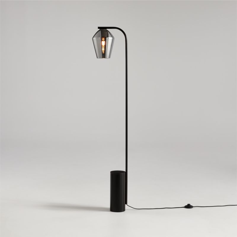 Arren Black Floor Lamp with Silver Angled Shade - image 4 of 5