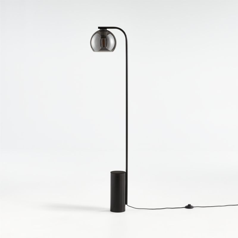 Arren Black Floor Lamp with Silver Round Shade - image 4 of 5