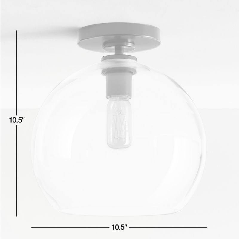 Arren Black Flush Mount Light with Large Round Clear Glass Shade