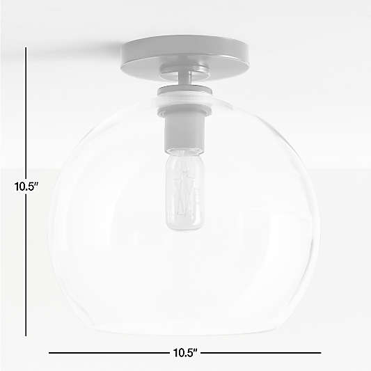 Arren Brass Flush Mount Light with Large Round Clear Glass Shade