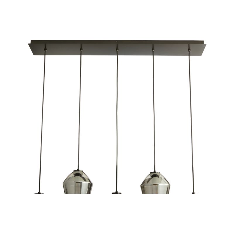 Arren Black 5-Light Linear Pendant with Round Clear Glass Shades - image 3 of 5