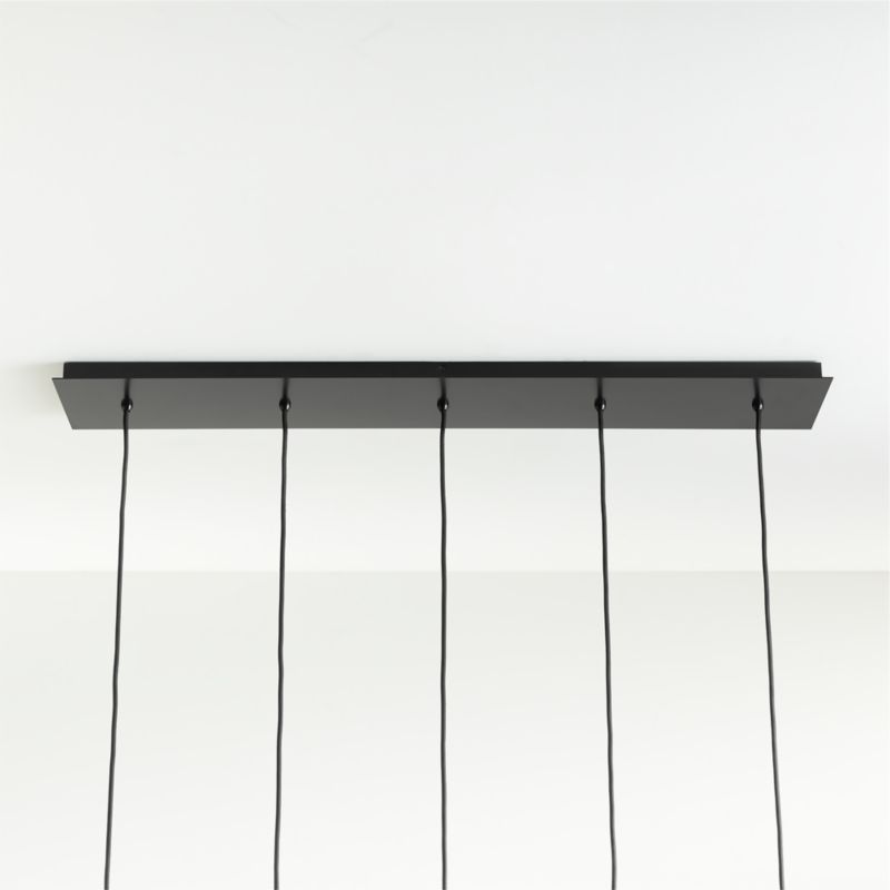 Arren Black 5-Light Linear Pendant with Large Round Clear Glass Shades