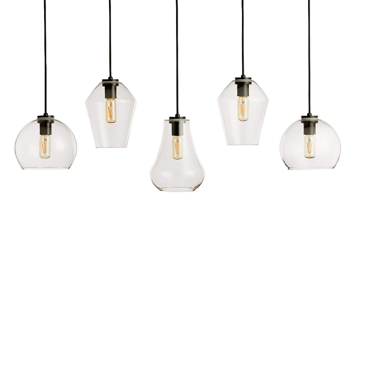 arren black linear 5 light pendant