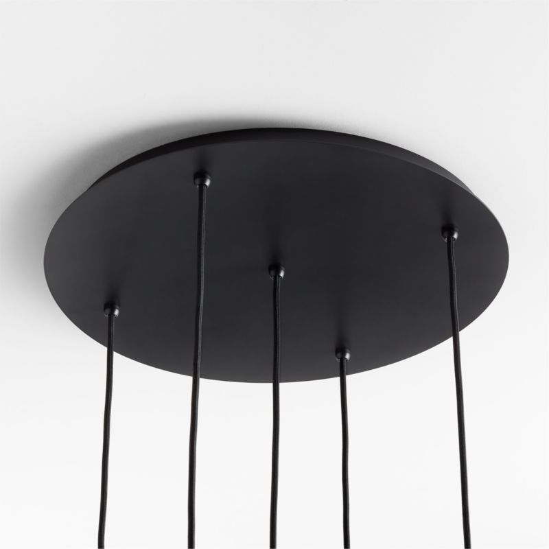 Arren Black -Light Round Pendant with Round Clear Glass Shades