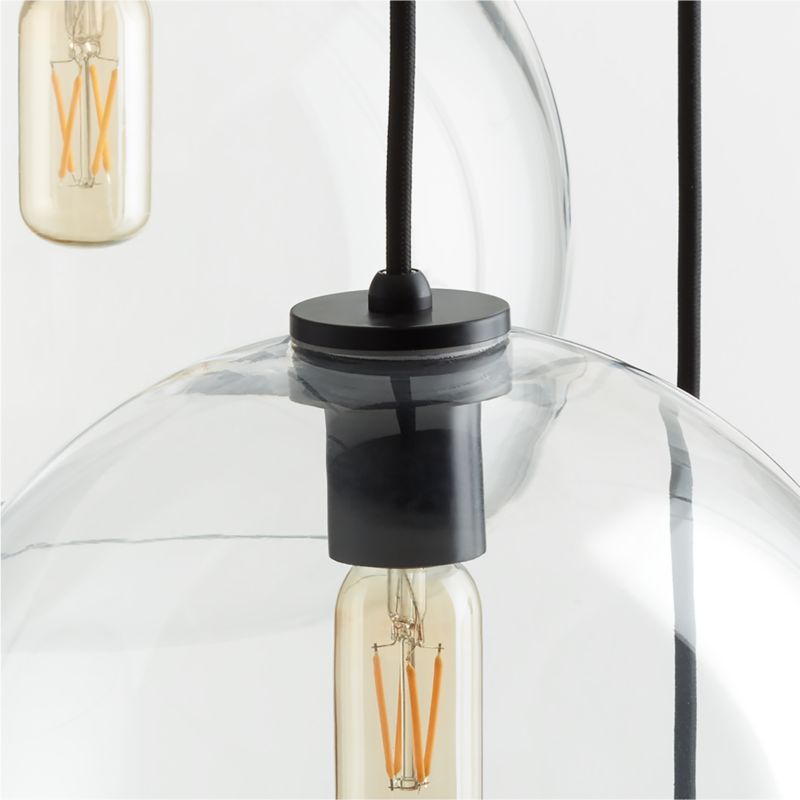 Arren Black -Light Round Pendant with Round Clear Glass Shades