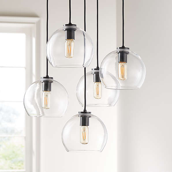 Clear Glass Lighting Crate And Barrel, Clear Pendant Light Replacement Shades