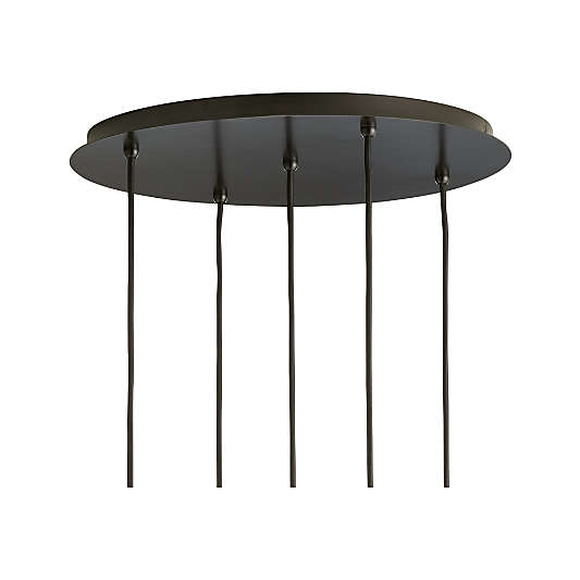 Arren Black 5-Light Round Pendant with Round Clear Glass Shades