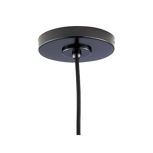 Arren Black Single Pendant Light with Milk Round Shade