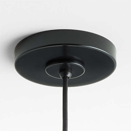 Arren Black Single Pendant Light with Large Round Clear Glass Shade