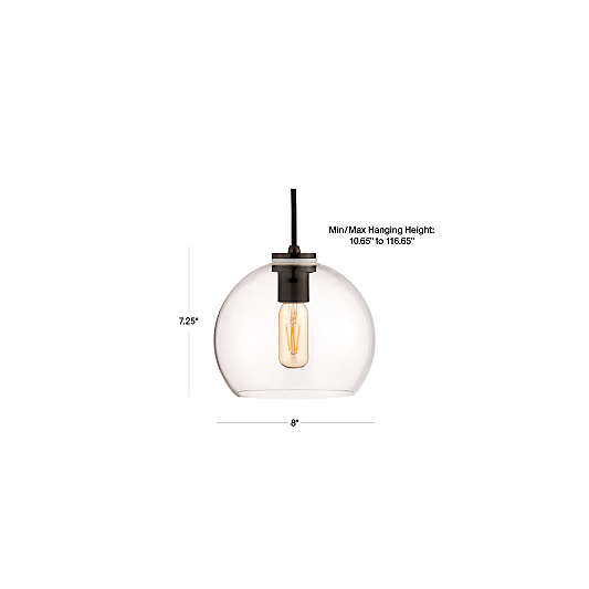 Arren Black Single Pendant Light with Milk Round Shade