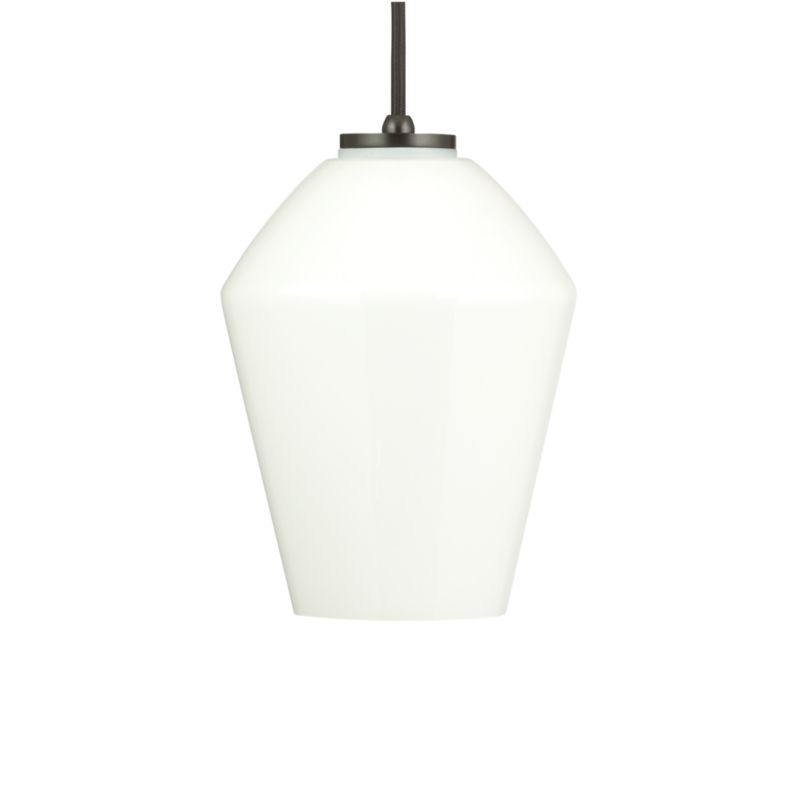 Arren Black Single Pendant Light with Milk Angled Shade - image 6 of 10