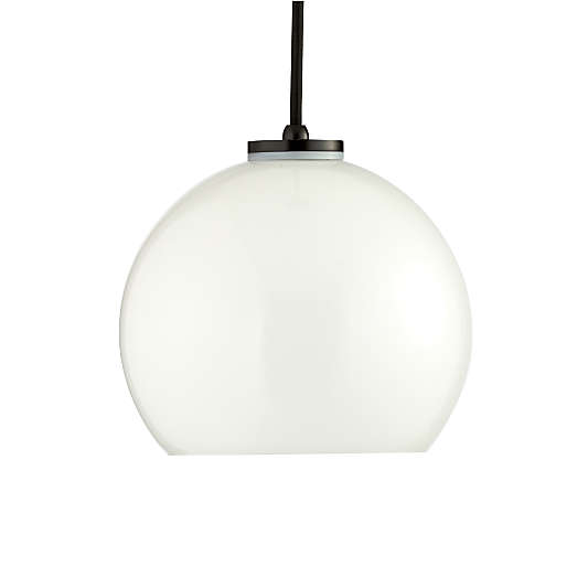 Arren Black Single Pendant Light with Milk Round Shade