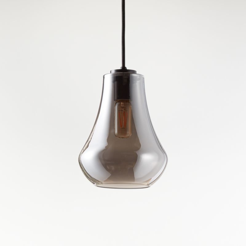 Arren Black Single Pendant Light with Silver Teardrop Shade