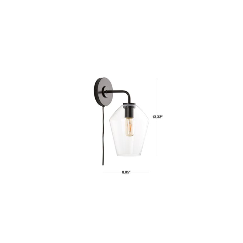 View Arren Brass Plug In Wall Sconce Light with Milk Angled Shade - image 2 of 12