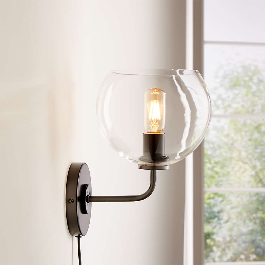 Plug in online black wall sconce