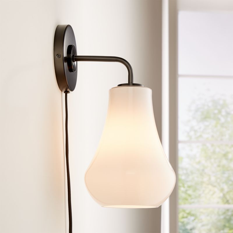 Arren Brass Plug In Wall Sconce Light with Clear Round Shade - image 7 of 13