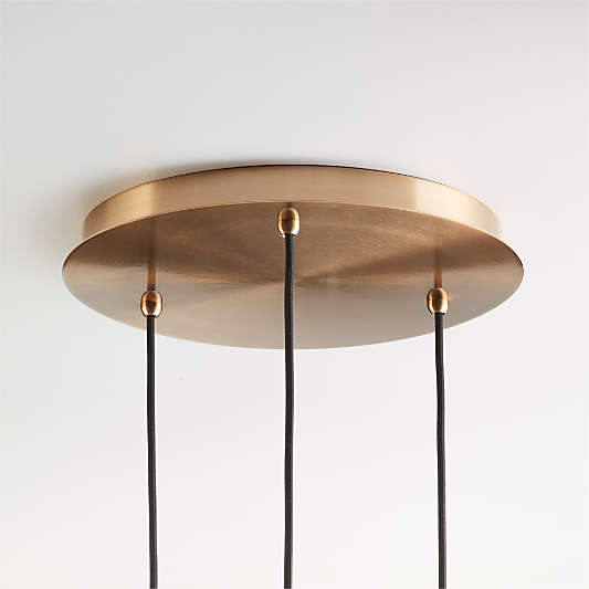 Arren Brass 3-Light Round Pendant with Angled Milk Glass Shades