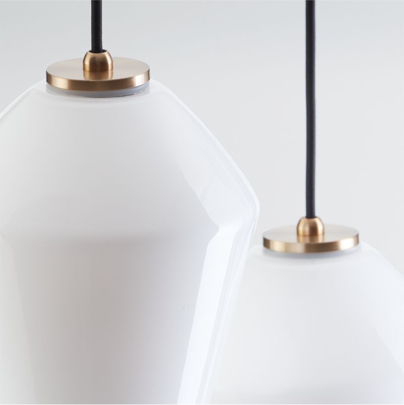 Arren Brass 3-Light Round Pendant with Angled Milk Glass Shades - image 2 of 5