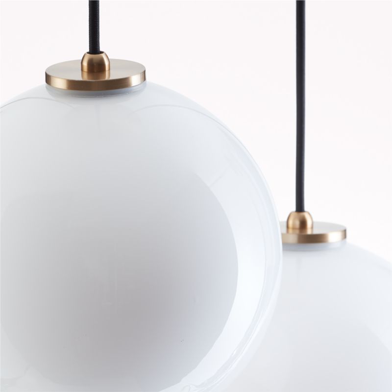 Arren Brass 3-Light Round Pendant with Round Milk Glass Shades - image 4 of 7