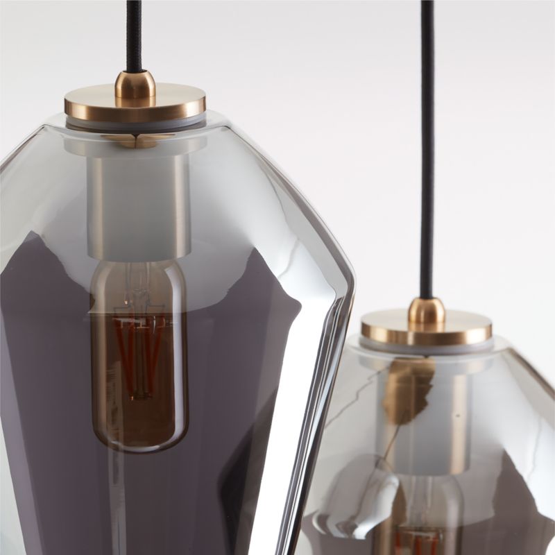 Arren Brass 3-Light Round Pendant with Angled Silver Glass Shades - image 3 of 5