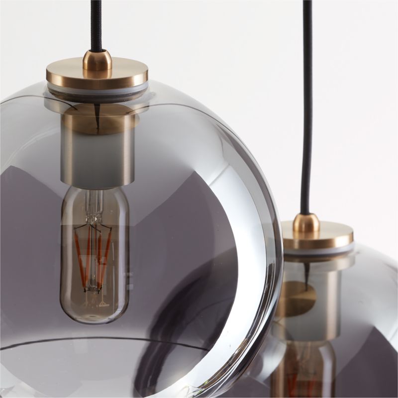 Arren Brass Round 3-Light Pendant with Silver Round Shades - image 3 of 5