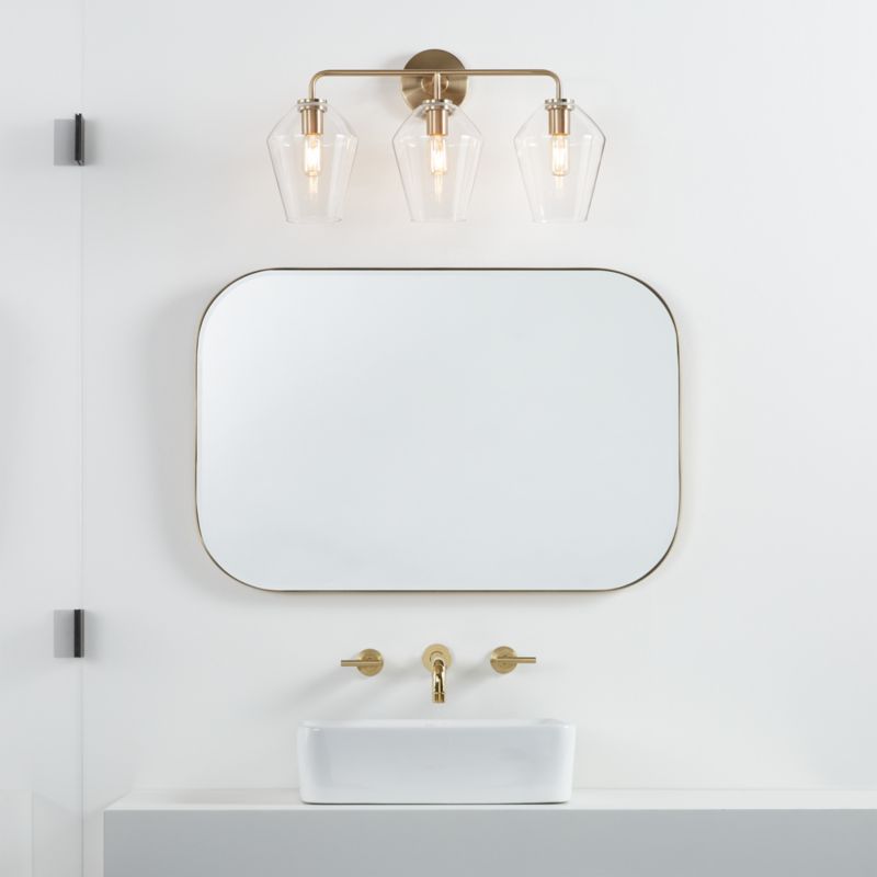 Arren Brass 3-Light Wall Sconce with Clear Angled Shades - image 4 of 10