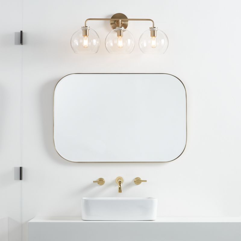 Arren Brass 3-Light Wall Sconce with Clear Round Shades - image 6 of 7