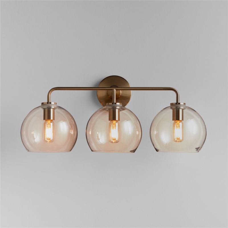 Arren Brass 3-Light Wall Sconce with Clear Round Shades