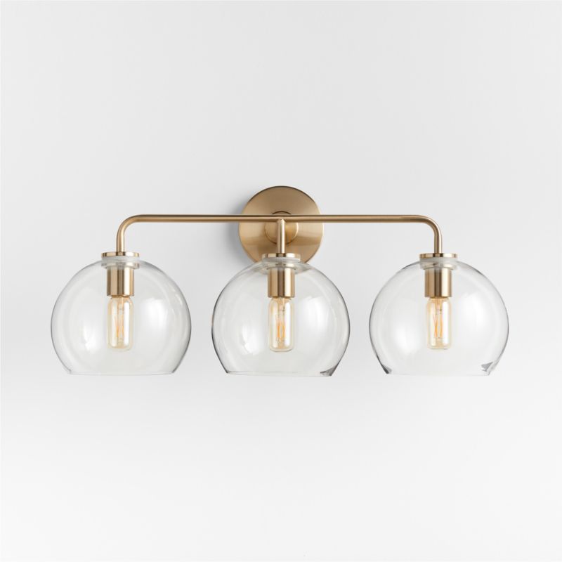 Arren Brass 3-Light Wall Sconce with Clear Round Shades - image 2 of 7