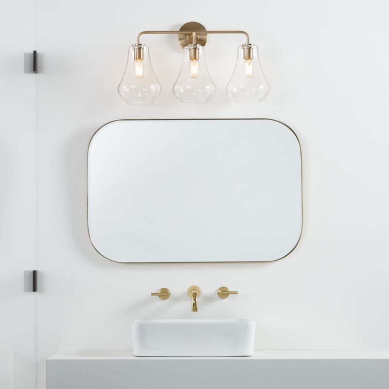 Arren Brass 3-Light Wall Sconce with Clear Teardrop Shades