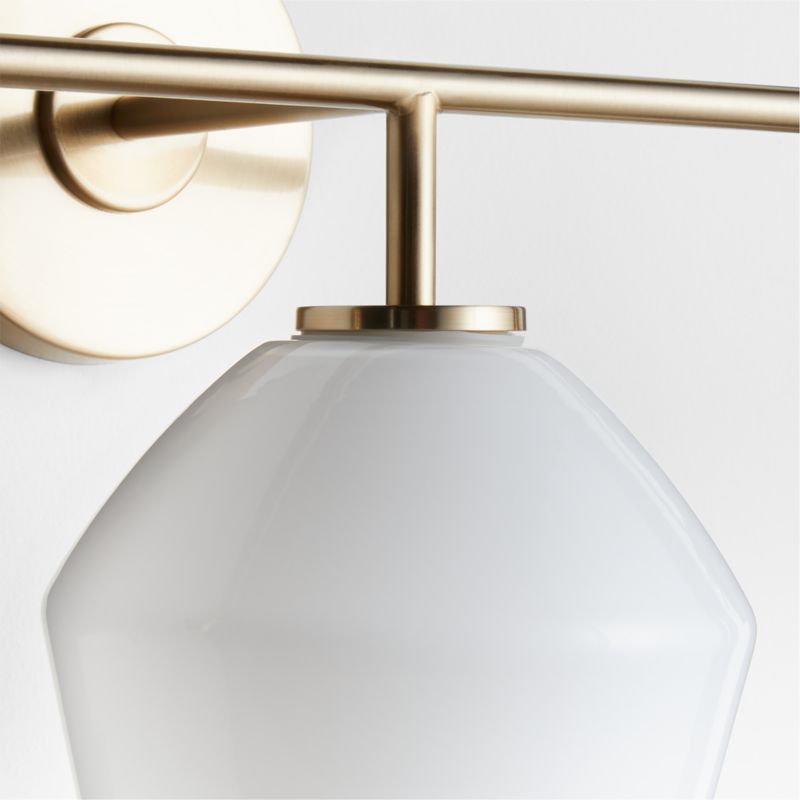 Arren Brass 3-Light Wall Sconce with Milk Angled Shades - image 5 of 7