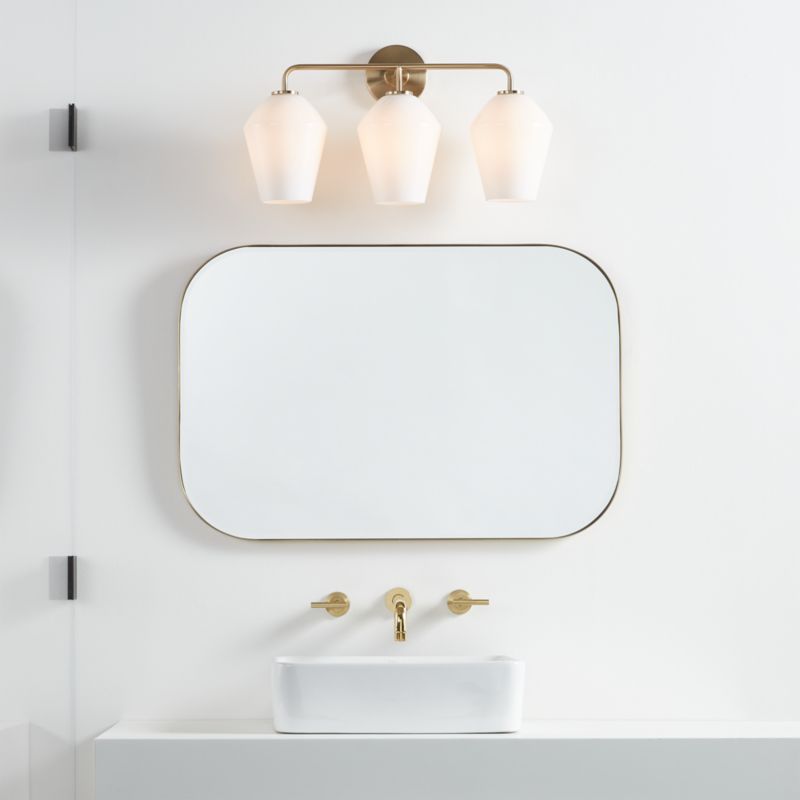 Arren Brass 3-Light Wall Sconce with Milk Angled Shades - image 6 of 7