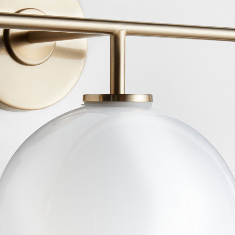 Arren Brass 3-Light Wall Sconce with Milk Round Shades - image 5 of 7