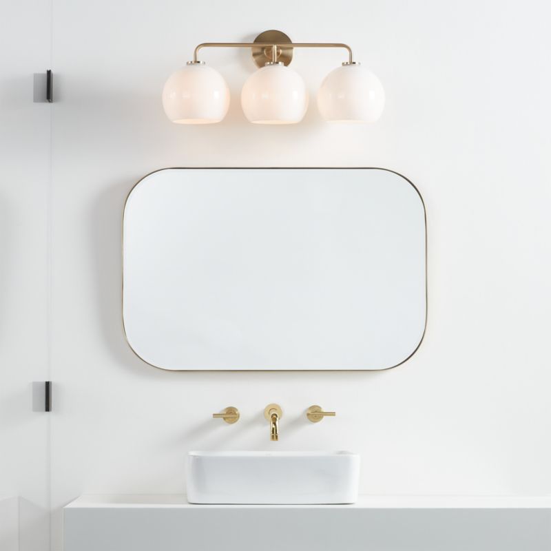 Arren Brass 3-Light Wall Sconce with Milk Round Shades - image 6 of 7