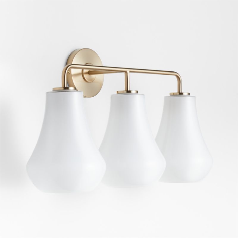 Arren Brass 3-Light Wall Sconce with Milk Teardrop Shades