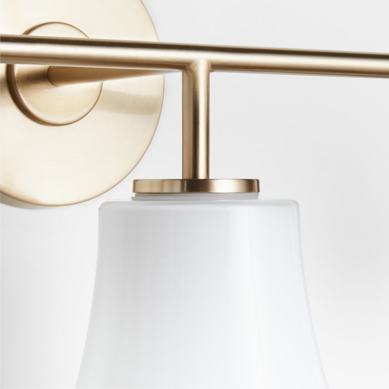 Arren Brass 3-Light Wall Sconce with Milk Teardrop Shades