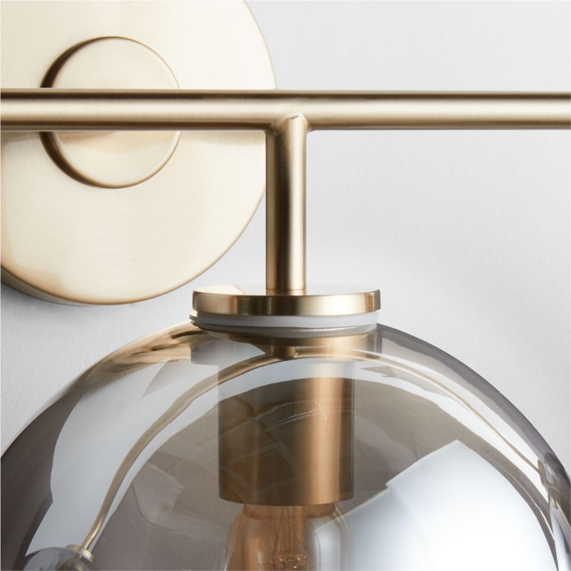 Arren Brass 3-Light Wall Sconce with Silver Round Shades - image 5 of 7