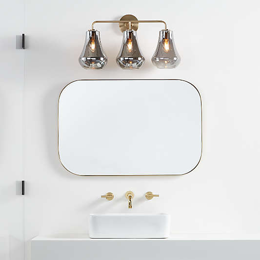 Arren Brass 3-Light Wall Sconce with Silver Teardrop Shades