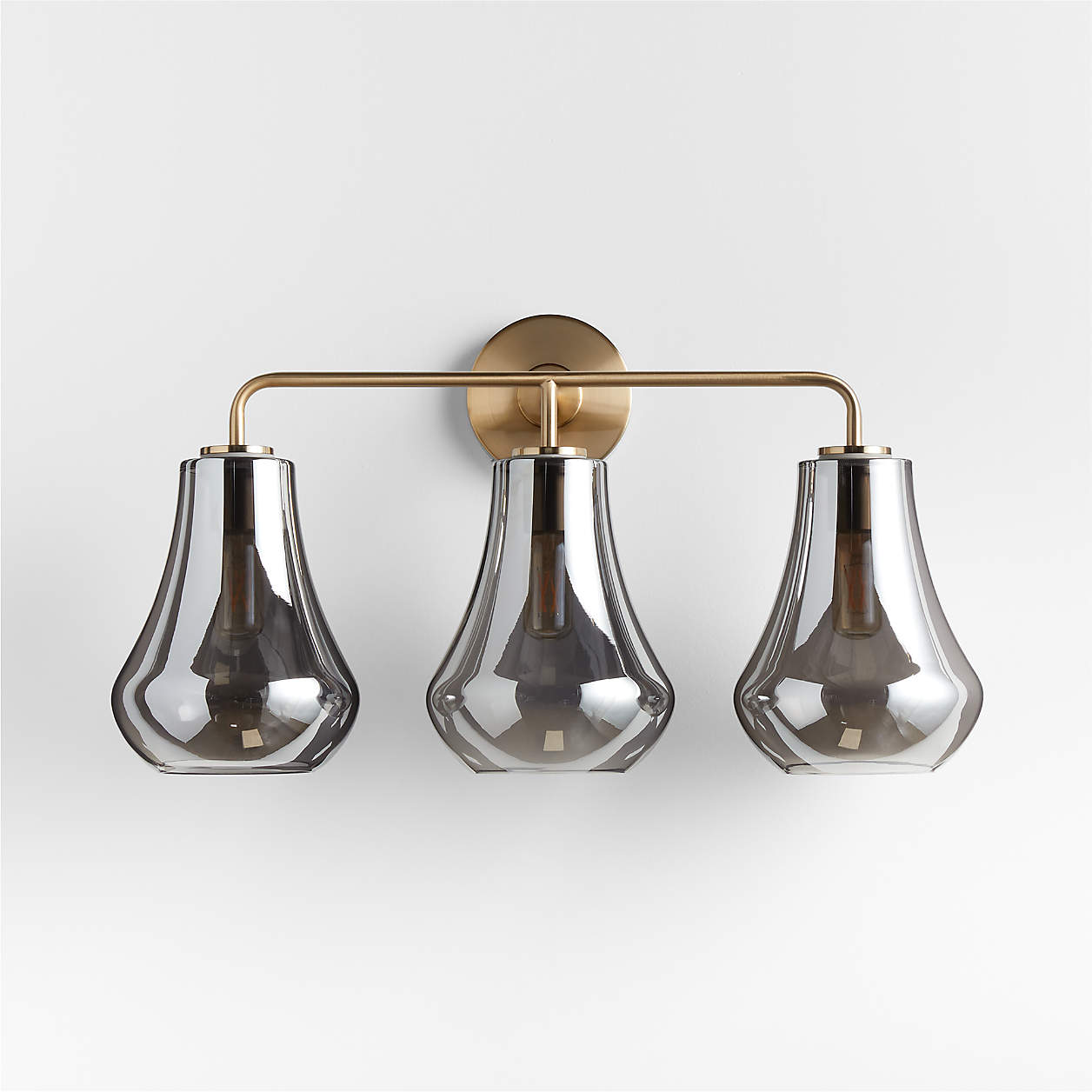 Arren Brass 3Light Wall Sconce with Silver Teardrop Shades Crate
