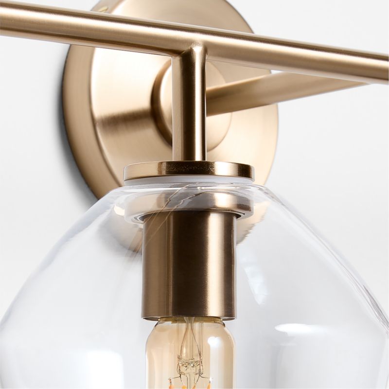 Arren Brass 4-Light Wall Sconce Light with Clear Glass Angled Shade - image 5 of 6